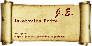 Jakabovics Endre névjegykártya