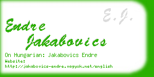 endre jakabovics business card